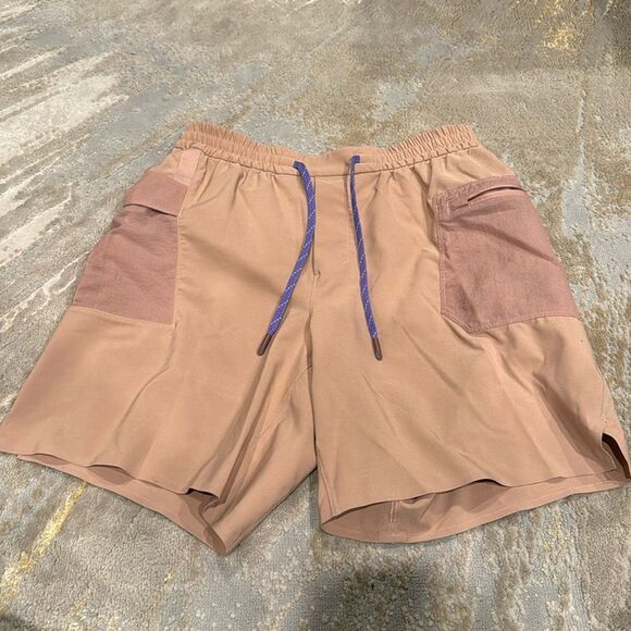 Lululemon Water Repellent Hiking Short 8" LM7AXXS PCLY Pink Clay Men's Size S